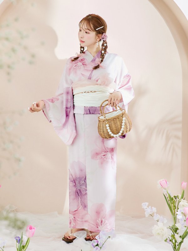 画像4: 【即日発送！】sweetチェリーブロッサム浴衣  【浴衣３点セット 浴衣/帯/下駄】[YMT] (4)