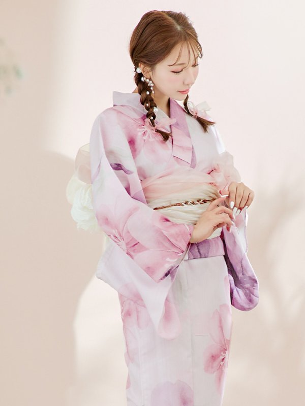 画像6: 【即日発送！】sweetチェリーブロッサム浴衣  【浴衣３点セット 浴衣/帯/下駄】[YMT] (6)