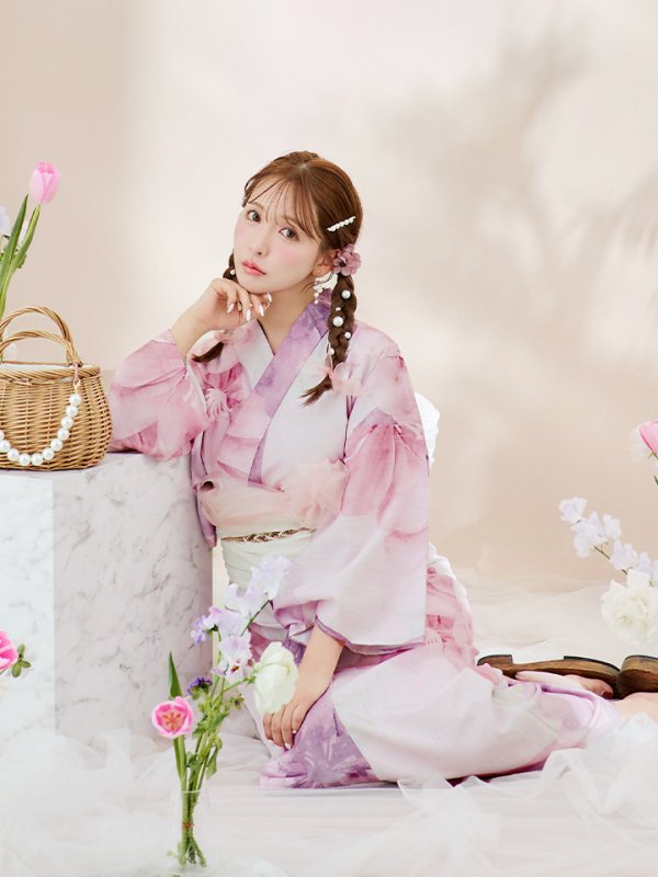 画像7: 【即日発送！】sweetチェリーブロッサム浴衣  【浴衣３点セット 浴衣/帯/下駄】[YMT] (7)