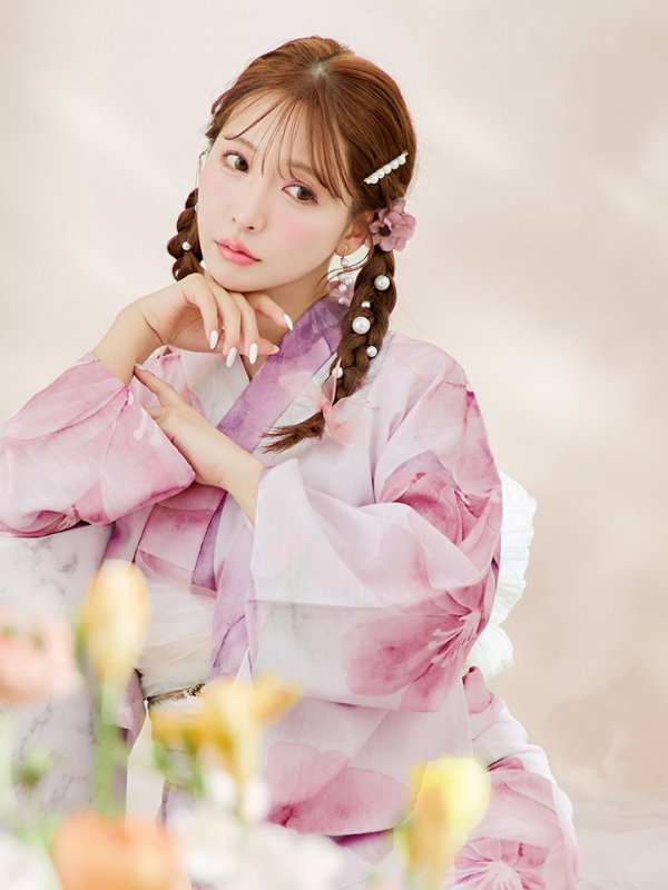 画像8: 【即日発送！】sweetチェリーブロッサム浴衣  【浴衣３点セット 浴衣/帯/下駄】[YMT] (8)