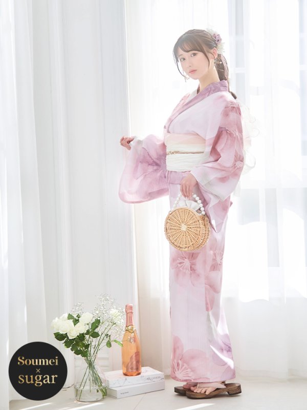 画像3: 【即日発送】sweetチェリーブロッサム浴衣  【浴衣３点セット 浴衣/帯/下駄】[YMT] (3)