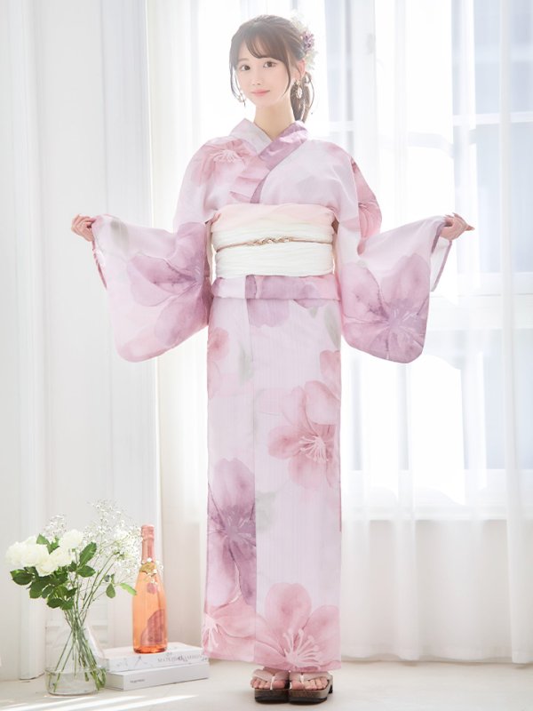 画像4: 【即日発送】sweetチェリーブロッサム浴衣  【浴衣３点セット 浴衣/帯/下駄】[YMT] (4)