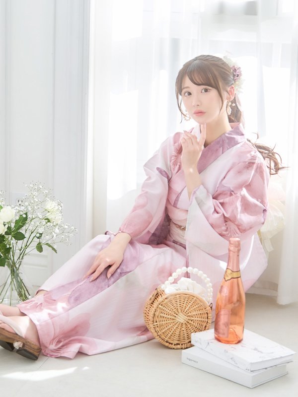 画像8: 【即日発送】sweetチェリーブロッサム浴衣  【浴衣３点セット 浴衣/帯/下駄】[YMT] (8)