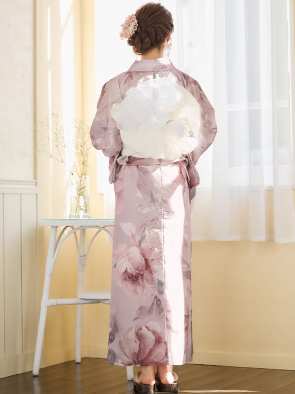 画像18: 【即日発送】アンティークフラワーピンク浴衣  【浴衣３点セット 浴衣/帯/下駄】[YMT] (18)