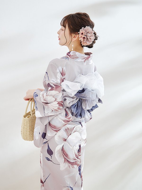 画像13: 【即日発送】【浴衣セール！】ロマンティックピオニー浴衣  【浴衣３点セット 浴衣/帯/下駄】[YMT] (13)