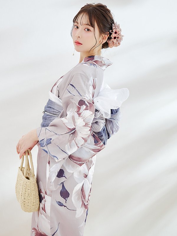 画像2: 【即日発送】【浴衣セール！】ロマンティックピオニー浴衣  【浴衣３点セット 浴衣/帯/下駄】[YMT] (2)