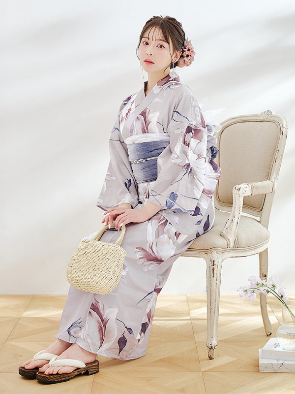 画像6: 【即日発送】【浴衣セール！】ロマンティックピオニー浴衣  【浴衣３点セット 浴衣/帯/下駄】[YMT] (6)