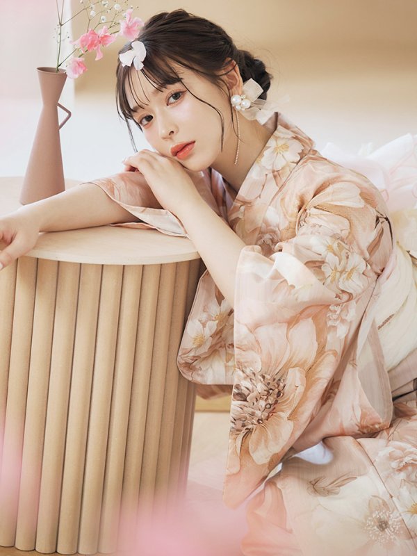 画像13: 【即日発送！】くすみピンクスウィート浴衣  【浴衣３点セット 浴衣/帯/下駄】[YMT] (13)