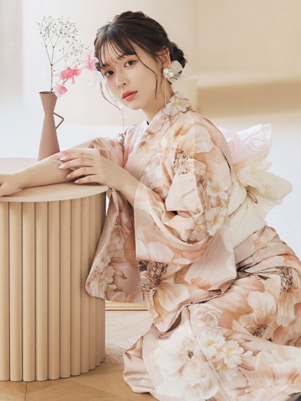 画像16: 【即日発送！】くすみピンクスウィート浴衣  【浴衣３点セット 浴衣/帯/下駄】[YMT] (16)