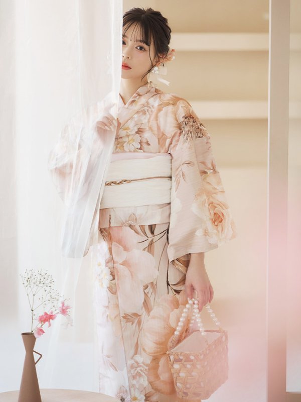 画像18: 【即日発送！】くすみピンクスウィート浴衣  【浴衣３点セット 浴衣/帯/下駄】[YMT] (18)