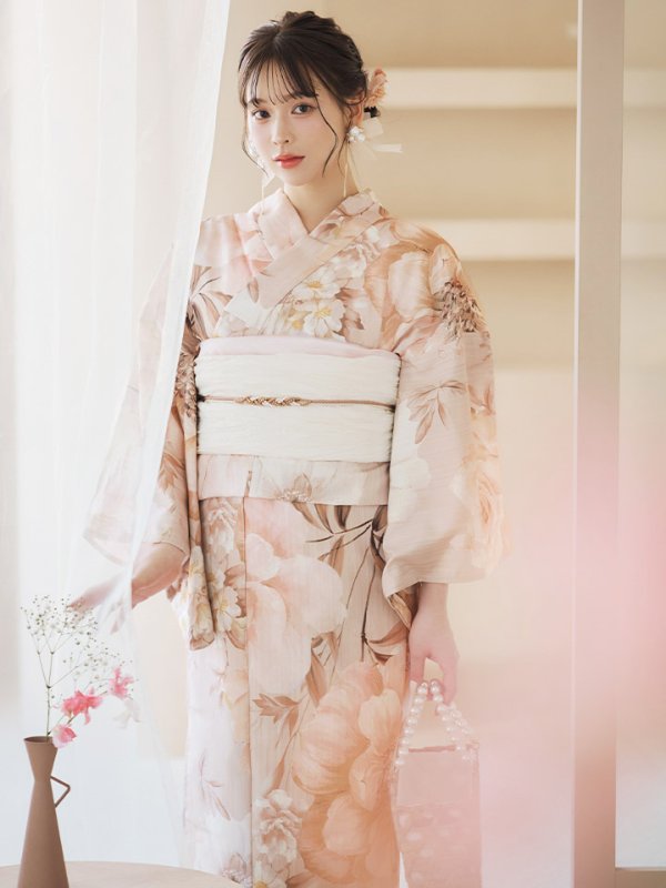 画像3: 【即日発送！】くすみピンクスウィート浴衣  【浴衣３点セット 浴衣/帯/下駄】[YMT] (3)