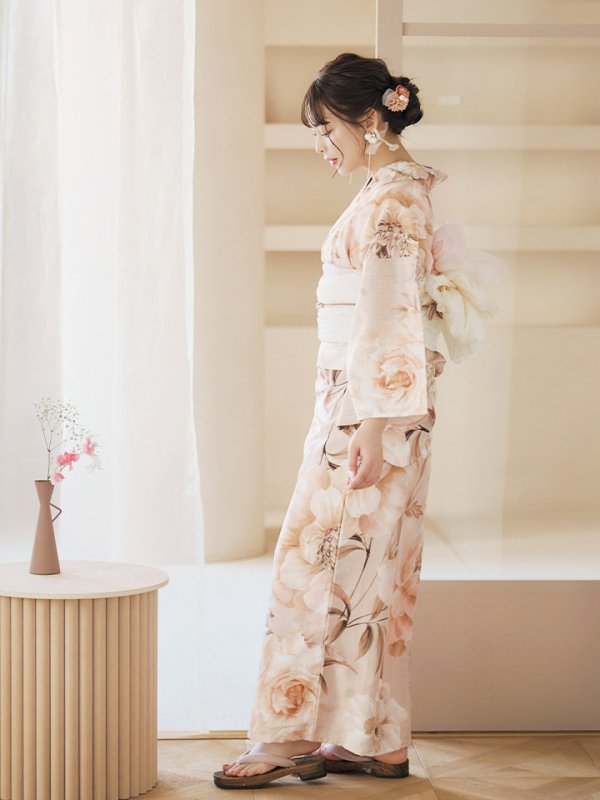 画像8: 【即日発送！】くすみピンクスウィート浴衣  【浴衣３点セット 浴衣/帯/下駄】[YMT] (8)