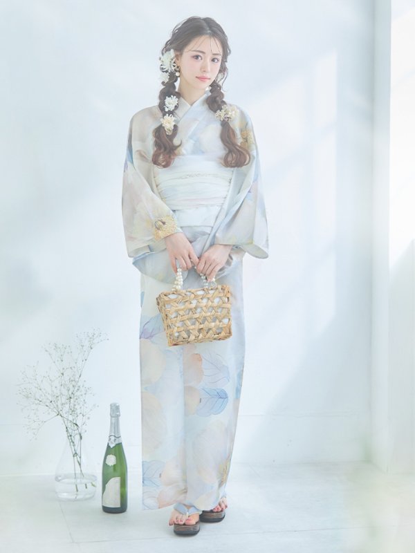 画像4: 【即日発送】アイシーフラワー牡丹浴衣  【浴衣３点セット 浴衣/帯/下駄】[YMT] (4)