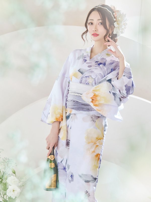 画像20: 【即日発送】シャーベットフラワー牡丹浴衣  【浴衣３点セット 浴衣/帯/下駄】[OF04] (20)
