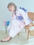画像1: 【即日発送】ホワイト×ピオニー浴衣  【浴衣３点セット 浴衣/帯/下駄】OBI-g-500-kj-10-BL / HIMO-900-yn-5-IV / HEKO-800-sb-5-W / YA-1079-kj-6-W / GETA-01-kj-3-IV[YMT] (1)