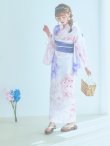 画像3: 【即日発送】ホワイト×ピオニー浴衣  【浴衣３点セット 浴衣/帯/下駄】OBI-g-500-kj-10-BL / HIMO-900-yn-5-IV / HEKO-800-sb-5-W / YA-1079-kj-6-W / GETA-01-kj-3-IV[YMT] (3)