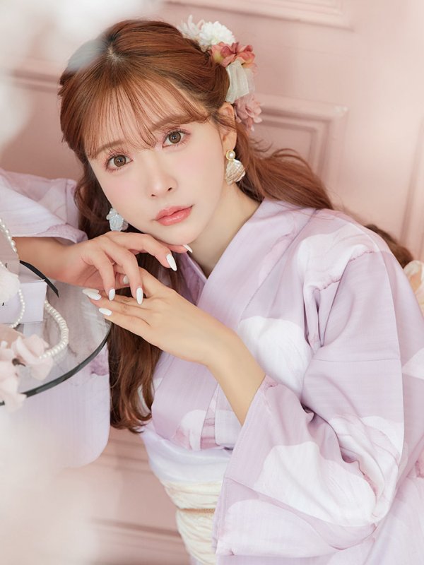 画像7: 【即日発送】くすみピンクブロッサム浴衣  【浴衣３点セット 浴衣/帯/下駄】[YMT] (7)