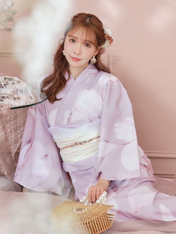 画像9: 【即日発送】くすみピンクブロッサム浴衣  【浴衣３点セット 浴衣/帯/下駄】[YMT] (9)