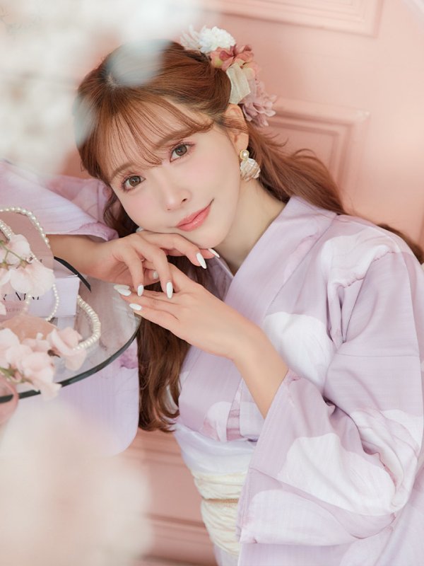 画像10: 【即日発送】くすみピンクブロッサム浴衣  【浴衣３点セット 浴衣/帯/下駄】[YMT] (10)