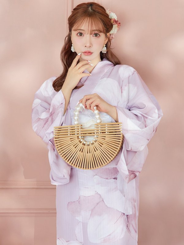 画像3: 【即日発送】くすみピンクブロッサム浴衣  【浴衣３点セット 浴衣/帯/下駄】[YMT] (3)