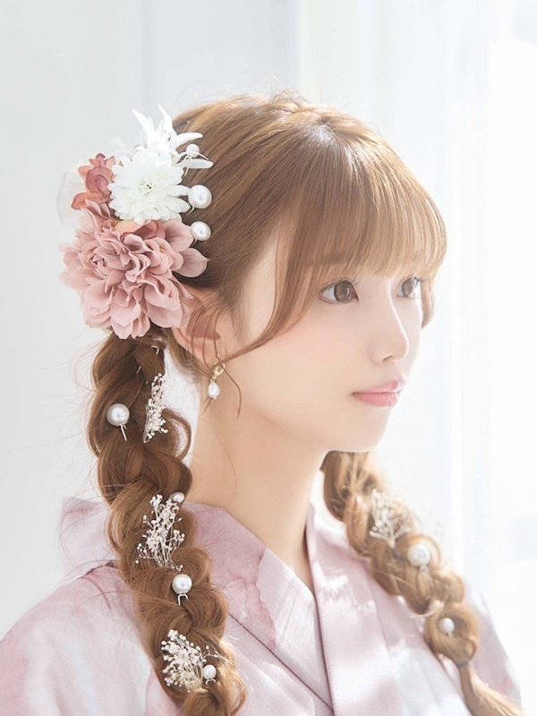 画像15: 【即日発送】くすみピンクブロッサム浴衣  【浴衣３点セット 浴衣/帯/下駄】[YMT] (15)