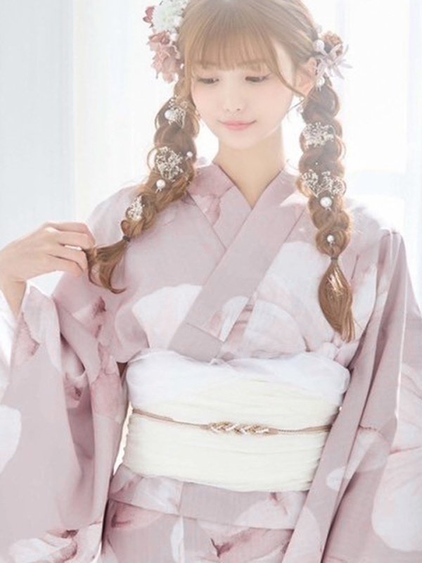 画像19: 【即日発送】くすみピンクブロッサム浴衣  【浴衣３点セット 浴衣/帯/下駄】[YMT] (19)