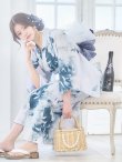 画像10: 【即日発送】グラデーションブルーグリーン浴衣  【浴衣３点セット 浴衣/帯/下駄】OBI-g-500-kj-9-NV / HIMO-900-yn-4-GYxGY / HEKO-800-sb-5-W / YA-73-kn-GY / GETA-01-kj-3-IV [YMT] (10)