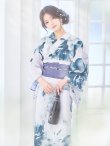 画像12: 【即日発送】グラデーションブルーグリーン浴衣  【浴衣３点セット 浴衣/帯/下駄】OBI-g-500-kj-9-NV / HIMO-900-yn-4-GYxGY / HEKO-800-sb-5-W / YA-73-kn-GY / GETA-01-kj-3-IV [YMT] (12)