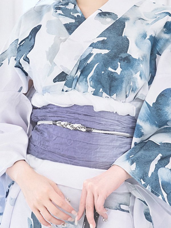 画像17: 【即日発送】グラデーションブルーグリーン浴衣  【浴衣３点セット 浴衣/帯/下駄】[OF04] (17)