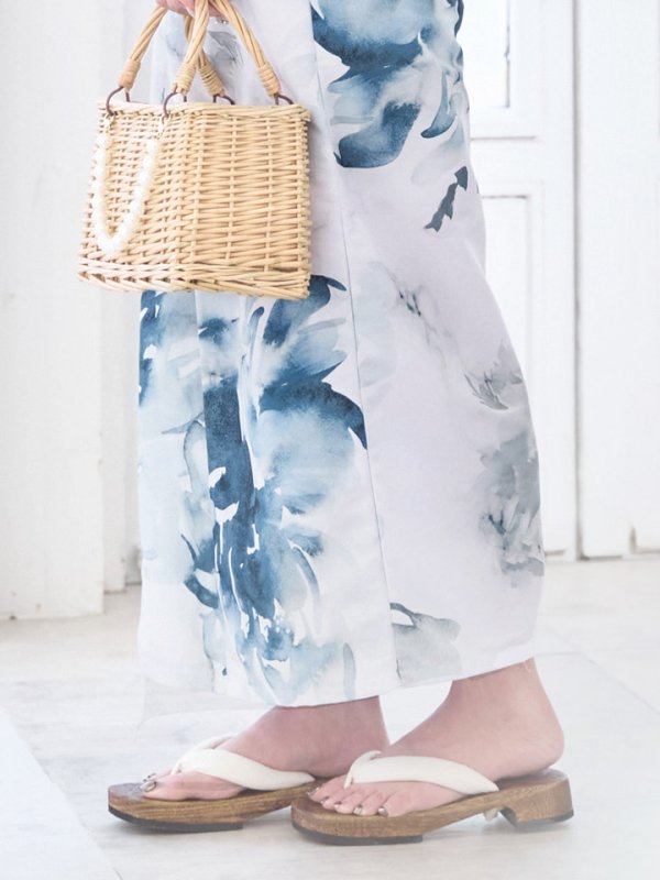 画像18: 【即日発送】グラデーションブルーグリーン浴衣  【浴衣３点セット 浴衣/帯/下駄】[OF04] (18)