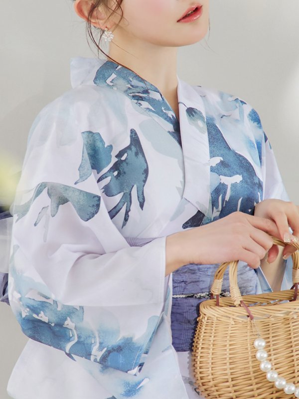 画像22: 【即日発送】グラデーションブルーグリーン浴衣  【浴衣３点セット 浴衣/帯/下駄】[YMT] (22)