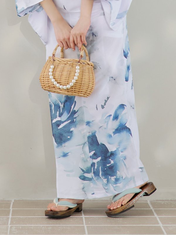 画像23: 【即日発送】グラデーションブルーグリーン浴衣  【浴衣３点セット 浴衣/帯/下駄】[YMT] (23)