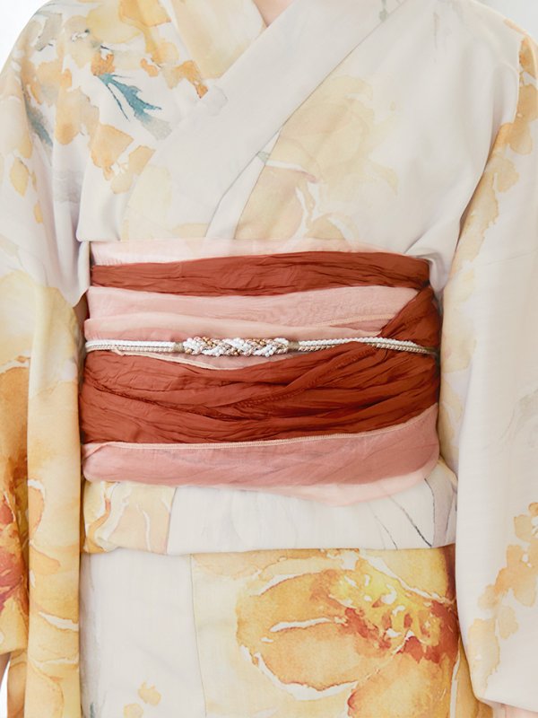 画像19: 【即日発送】イエローベージュフラワー浴衣  【浴衣３点セット 浴衣/帯/下駄】[YMT] (19)