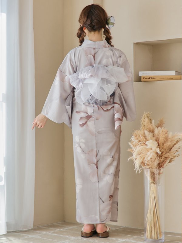 画像18: 【浴衣セール！】【即日発送！】アイシーリリーフラワー浴衣  【浴衣３点セット 浴衣/帯/下駄】[YMT] (18)