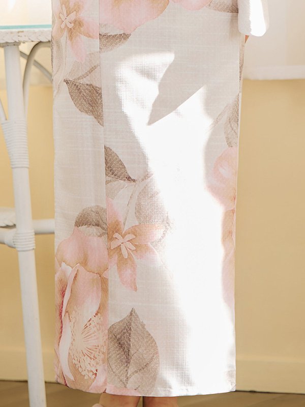 画像18: 【即日発送】ピンクベージュ牡丹浴衣  【浴衣３点セット 浴衣/帯/下駄】[YMT] (18)