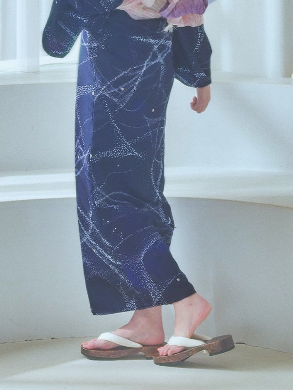 画像18: 【即日発送！】ネイビー夜空浴衣  【浴衣３点セット 浴衣/帯/下駄】[YMT] (18)