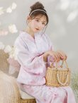 画像12: 【即日発送】ニュアンスピンクフラワー浴衣  【浴衣３点セット 浴衣/帯/下駄】OBI-siwa-200-kj-8-P / HIMO-903-kj-W02 / HEKO-800-sb-4-P / YA-1079-kj-3-W / GETA-01-kj-7-P/ [YMT] (12)