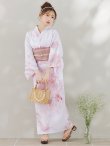 画像14: 【即日発送】ニュアンスピンクフラワー浴衣  【浴衣３点セット 浴衣/帯/下駄】OBI-siwa-200-kj-8-P / HIMO-903-kj-W02 / HEKO-800-sb-4-P / YA-1079-kj-3-W / GETA-01-kj-7-P/ [YMT] (14)