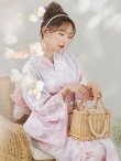 画像17: 【即日発送】ニュアンスピンクフラワー浴衣  【浴衣３点セット 浴衣/帯/下駄】OBI-siwa-200-kj-8-P / HIMO-903-kj-W02 / HEKO-800-sb-4-P / YA-1079-kj-3-W / GETA-01-kj-7-P/ [YMT] (17)