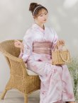 画像19: 【即日発送】ニュアンスピンクフラワー浴衣  【浴衣３点セット 浴衣/帯/下駄】OBI-siwa-200-kj-8-P / HIMO-903-kj-W02 / HEKO-800-sb-4-P / YA-1079-kj-3-W / GETA-01-kj-7-P/ [YMT] (19)