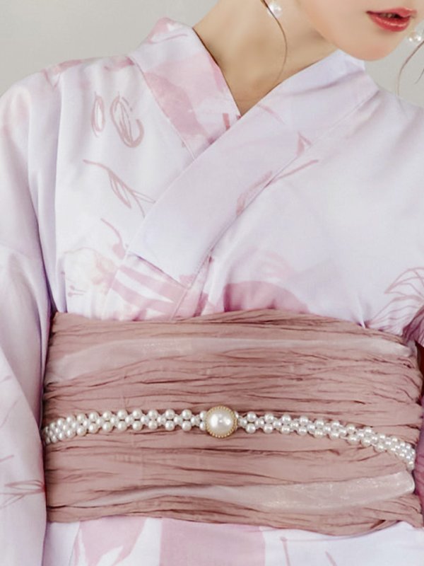 画像22: 【即日発送】ニュアンスピンクフラワー浴衣  【浴衣３点セット 浴衣/帯/下駄】[YMT] (22)