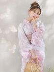 画像6: 【即日発送】ニュアンスピンクフラワー浴衣  【浴衣３点セット 浴衣/帯/下駄】OBI-siwa-200-kj-8-P / HIMO-903-kj-W02 / HEKO-800-sb-4-P / YA-1079-kj-3-W / GETA-01-kj-7-P/ [YMT] (6)
