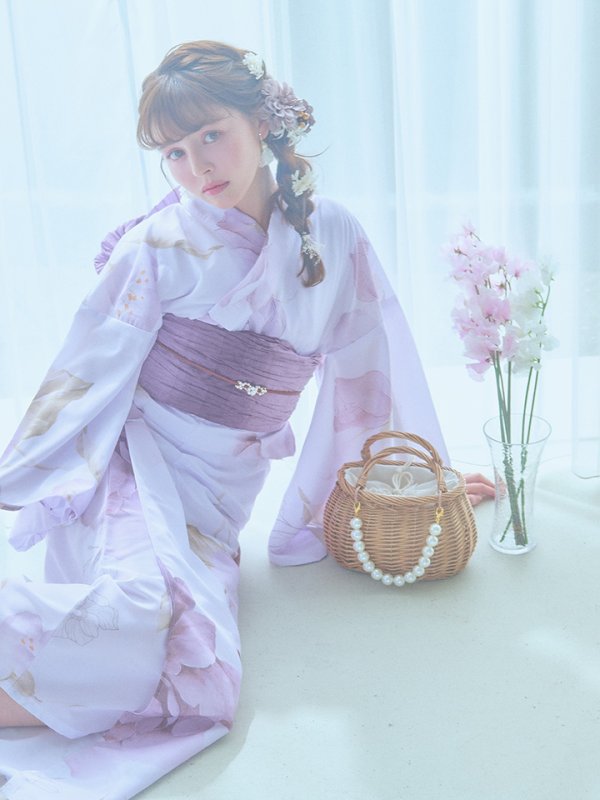 画像16: 【即日発送】アンティークパープルローズ浴衣  【浴衣３点セット 浴衣/帯/下駄】[YMT] (16)