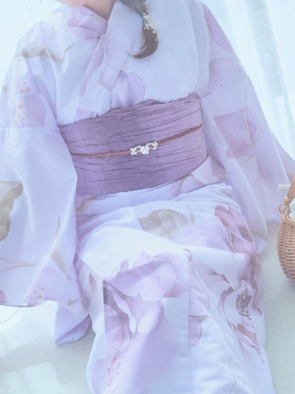 画像21: 【即日発送】アンティークパープルローズ浴衣  【浴衣３点セット 浴衣/帯/下駄】[YMT] (21)