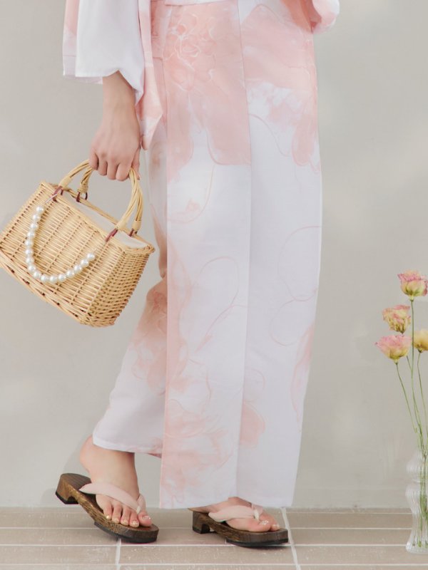 画像23: 【即日発送】ニュアンスピンクフラワー浴衣  【浴衣３点セット 浴衣/帯/下駄】[YMT] (23)