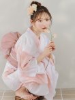 画像7: 【即日発送】ニュアンスピンクフラワー浴衣  【浴衣３点セット 浴衣/帯/下駄】[YMT] (7)