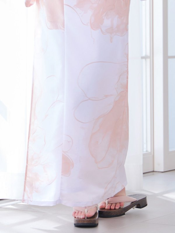 画像19: 【即日発送】ニュアンスピンクフラワー浴衣  【浴衣３点セット 浴衣/帯/下駄】[OF04] (19)