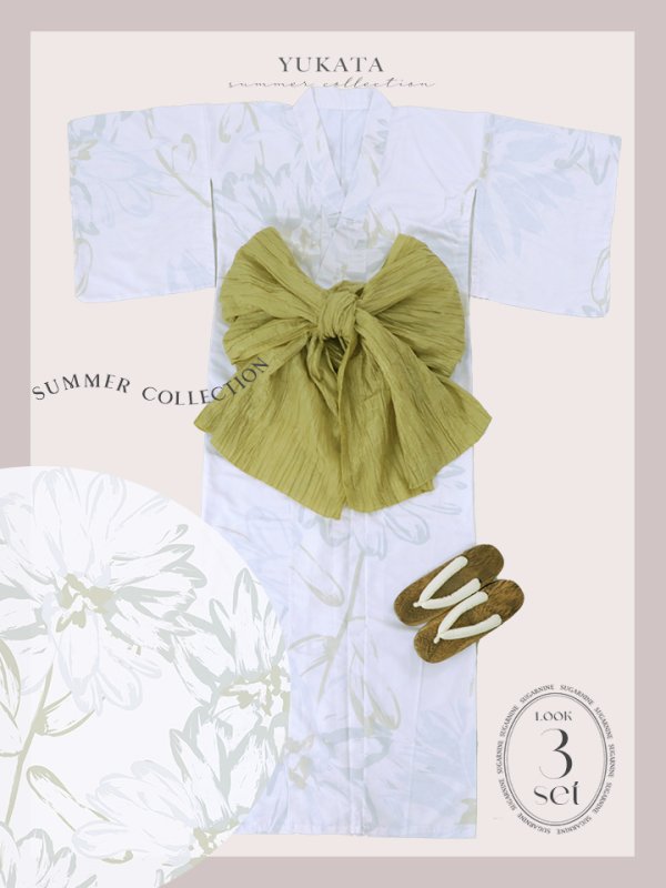 画像25: 【即日発送】ニュアンスフラワーベージュ浴衣  【浴衣３点セット 浴衣/帯/下駄】[YMT] (25)