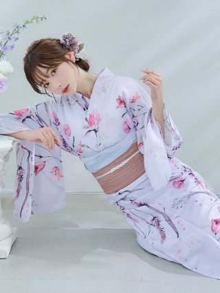 即日発送】【Riuコラボ】ツートンカラーローズ浴衣 【浴衣3点