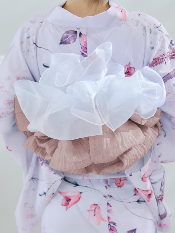 画像18: 【即日発送】【Riuコラボ】ボタニカルフラワーと蝶々の浴衣  【浴衣３点セット 浴衣/帯/下駄】[yo/YMT] (18)